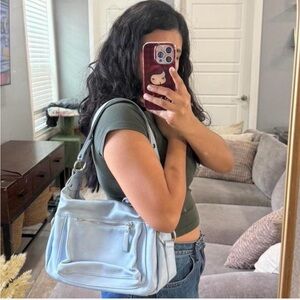 Elegant Light Blue Women's Shoulder Bag